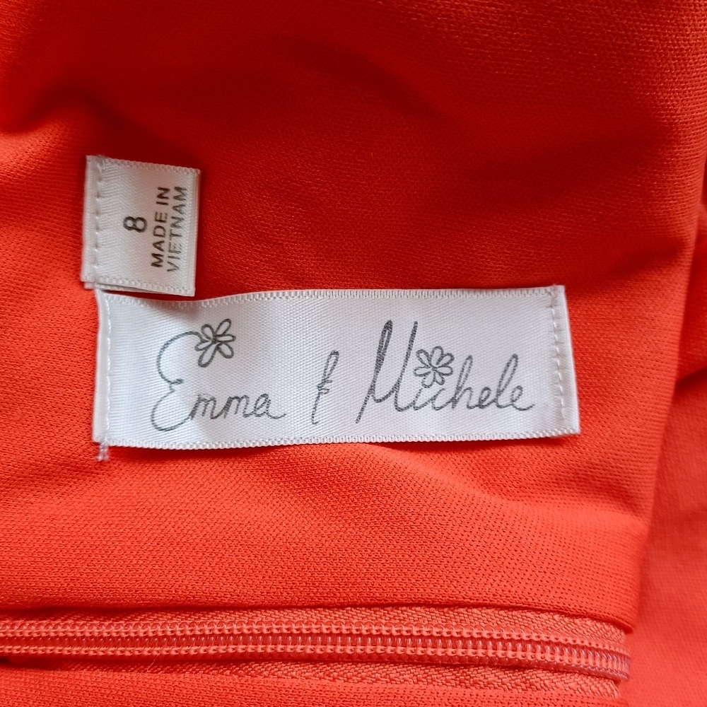 Emma & Michele Orange Floral Dress Size 8 - Picture 8 of 9